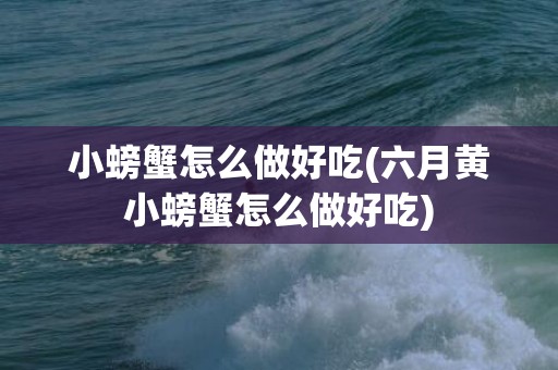小螃蟹怎么做好吃(六月黄小螃蟹怎么做好吃)