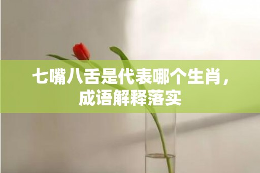 七嘴八舌是代表哪个生肖，成语解释落实