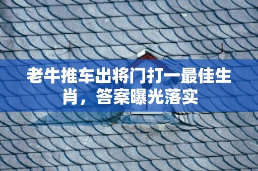老牛推车出将门打一最佳生肖，答案曝光落实