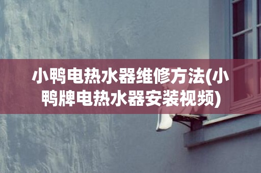 小鸭电热水器维修方法(小鸭牌电热水器安装视频)