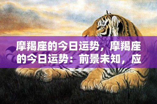 摩羯座的今日运势，摩羯座的今日运势：前景未知，应如何应对？