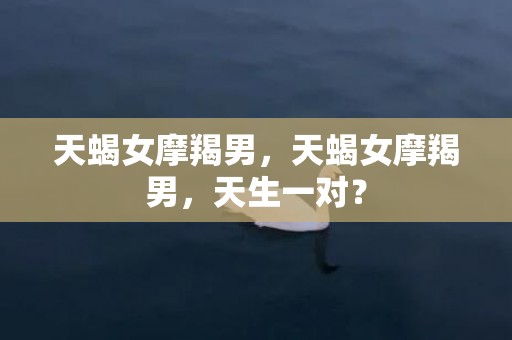 天蝎女摩羯男，天蝎女摩羯男，天生一对？