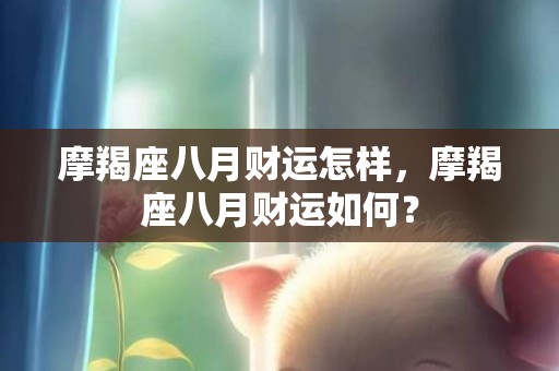 摩羯座八月财运怎样，摩羯座八月财运如何？