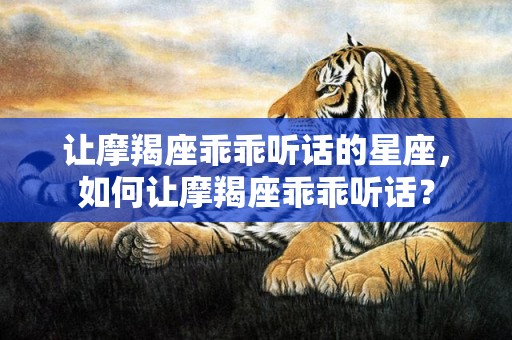 让摩羯座乖乖听话的星座，如何让摩羯座乖乖听话？