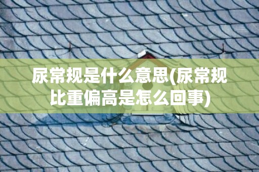 尿常规是什么意思(尿常规比重偏高是怎么回事)