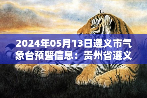 2024年05月13日遵义市气象台预警信息：贵州省遵义市发布大雾黄色预警