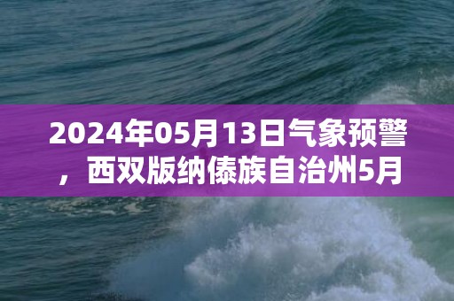 2024年05月13日气象预警，西双版纳傣族自治州5月13日星期一天气预报 大部小雨