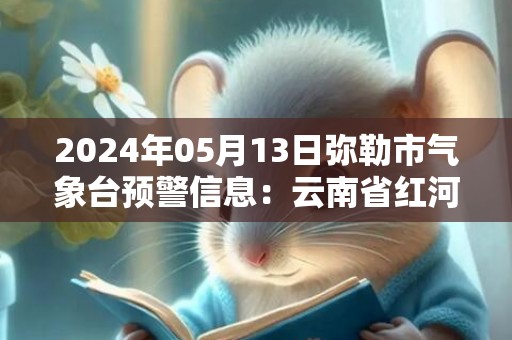 2024年05月13日弥勒市气象台预警信息：云南省红河哈尼族彝族自治州弥勒市发布暴雨橙色预警