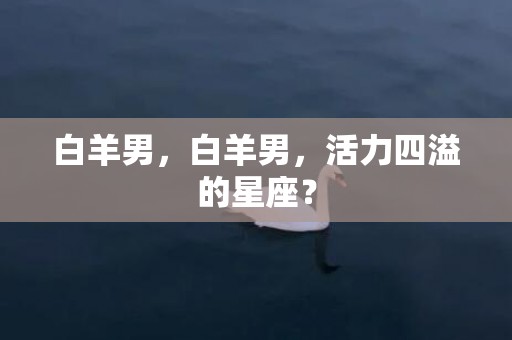 白羊男，白羊男，活力四溢的星座？