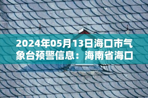 2024年05月13日海口市气象台预警信息：海南省海口市发布雷电黄色预警