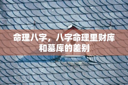 命理八字，八字命理里财库和墓库的差别