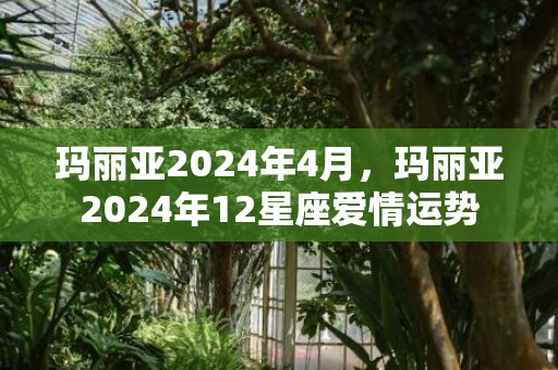 玛丽亚2024年4月，玛丽亚2024年12星座爱情运势