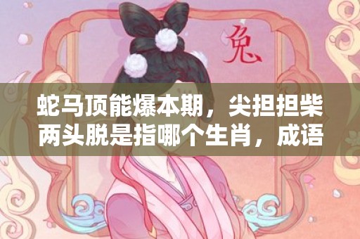 蛇马顶能爆本期，尖担担柴两头脱是指哪个生肖，成语解释落实