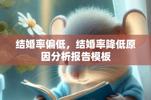 结婚率偏低，结婚率降低原因分析报告模板