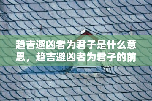 趋吉避凶者为君子是什么意思，趋吉避凶者为君子的前句是啥呢