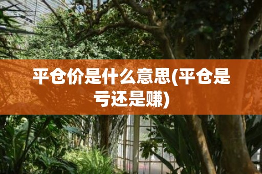 平仓价是什么意思(平仓是亏还是赚)