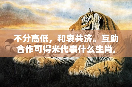 不分高低，和衷共济。互助合作可得米代表什么生肖,精选快答落实