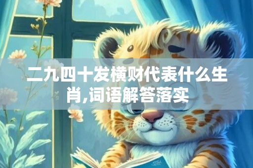 二九四十发横财代表什么生肖,词语解答落实插图