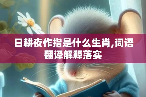 日耕夜作指是什么生肖,词语翻译解释落实