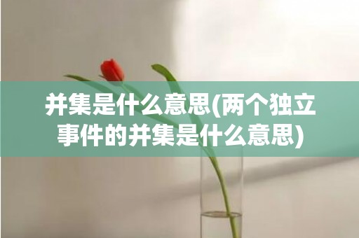 并集是什么意思(两个独立事件的并集是什么意思)