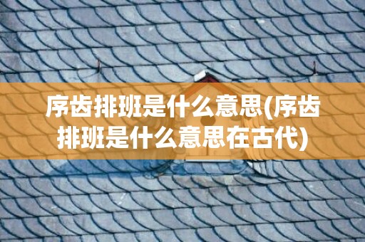 序齿排班是什么意思(序齿排班是什么意思在古代)