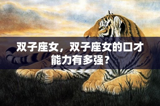 双子座女，双子座女的口才能力有多强？