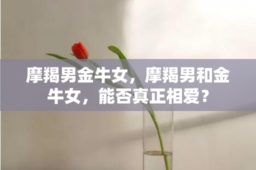 摩羯男金牛女，摩羯男和金牛女，能否真正相爱？
