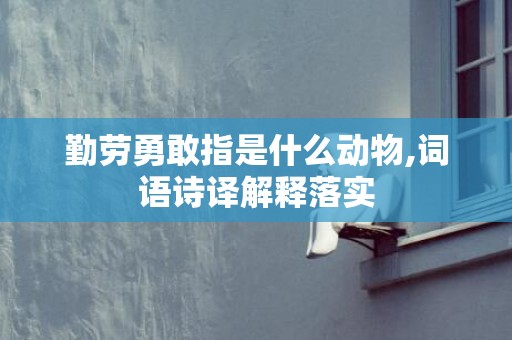 勤劳勇敢指是什么动物,词语诗译解释落实
