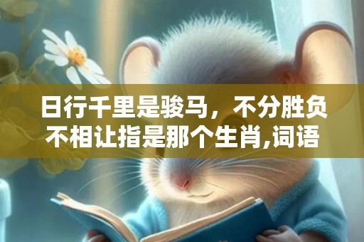 日行千里是骏马，不分胜负不相让指是那个生肖,词语释义解释落实