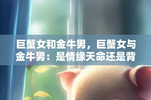 巨蟹女和金牛男，巨蟹女与金牛男：是情缘天命还是背道而驰的性格冲突？