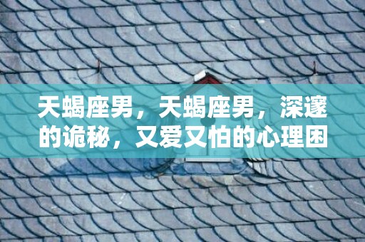 天蝎座男，天蝎座男，深邃的诡秘，又爱又怕的心理困境！