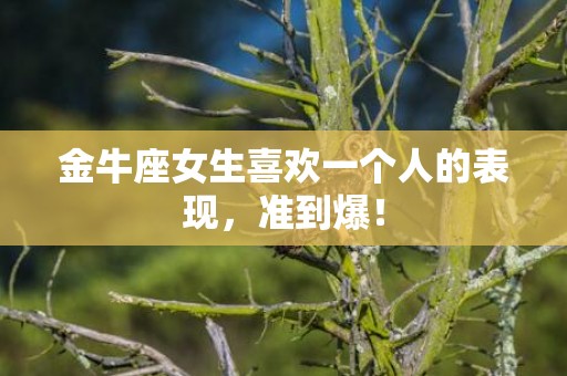 金牛座女生喜欢一个人的表现，准到爆！