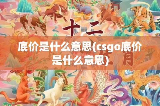 底价是什么意思(csgo底价是什么意思)