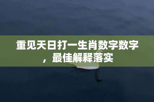 重见天日打一生肖数字数字，最佳解释落实
