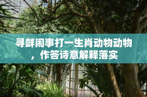 寻衅闹事打一生肖动物动物，作答诗意解释落实