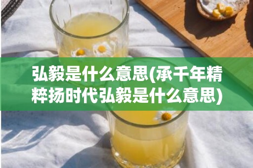 弘毅是什么意思(承千年精粹扬时代弘毅是什么意思)