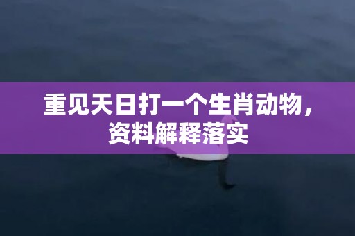 重见天日打一个生肖动物，资料解释落实