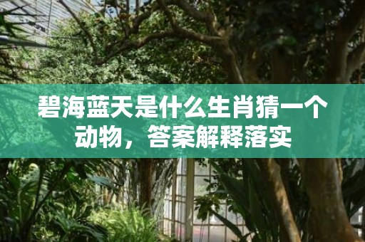 碧海蓝天是什么生肖猜一个动物，答案解释落实