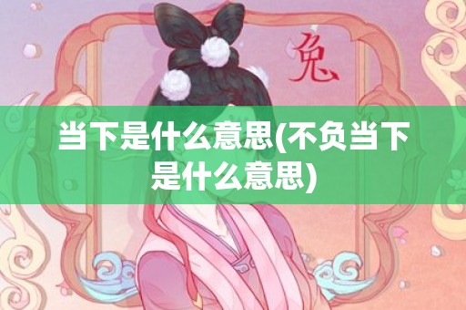 当下是什么意思(不负当下是什么意思)
