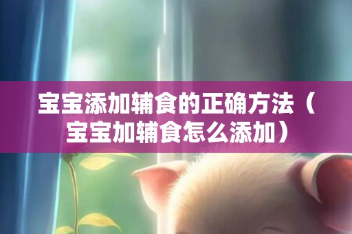 宝宝添加辅食的正确方法（宝宝加辅食怎么添加）