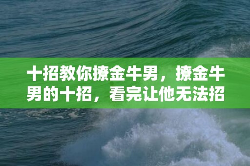 十招教你撩金牛男，撩金牛男的十招，看完让他无法招架？
