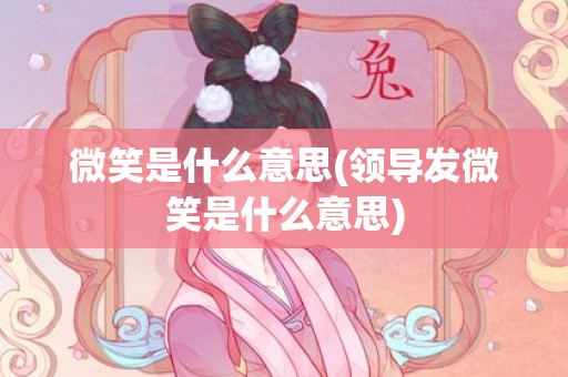 微笑是什么意思(领导发微笑是什么意思)