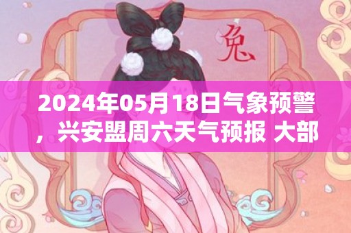 2024年05月18日气象预警，兴安盟周六天气预报 大部晴转多云