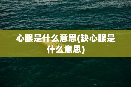 心眼是什么意思(缺心眼是什么意思)