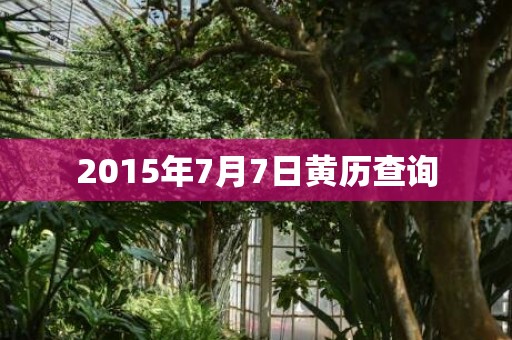 2015年7月7日黄历查询