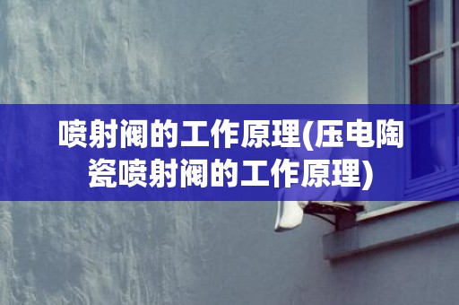 喷射阀的工作原理(压电陶瓷喷射阀的工作原理)