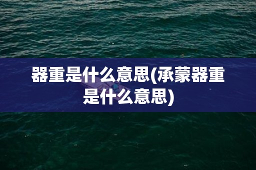 器重是什么意思(承蒙器重是什么意思)