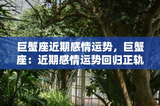 巨蟹座近期感情运势，巨蟹座：近期感情运势回归正轨？