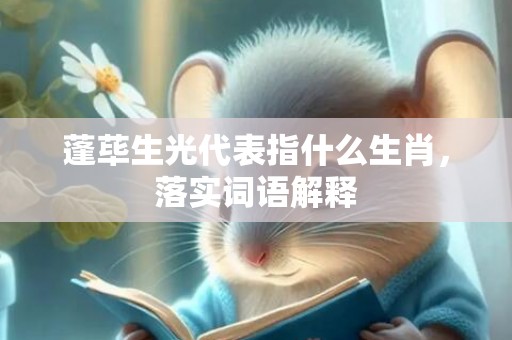 蓬荜生光代表指什么生肖，落实词语解释