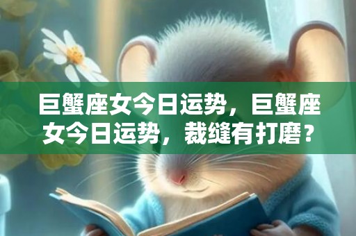 巨蟹座女今日运势，巨蟹座女今日运势，裁缝有打磨？